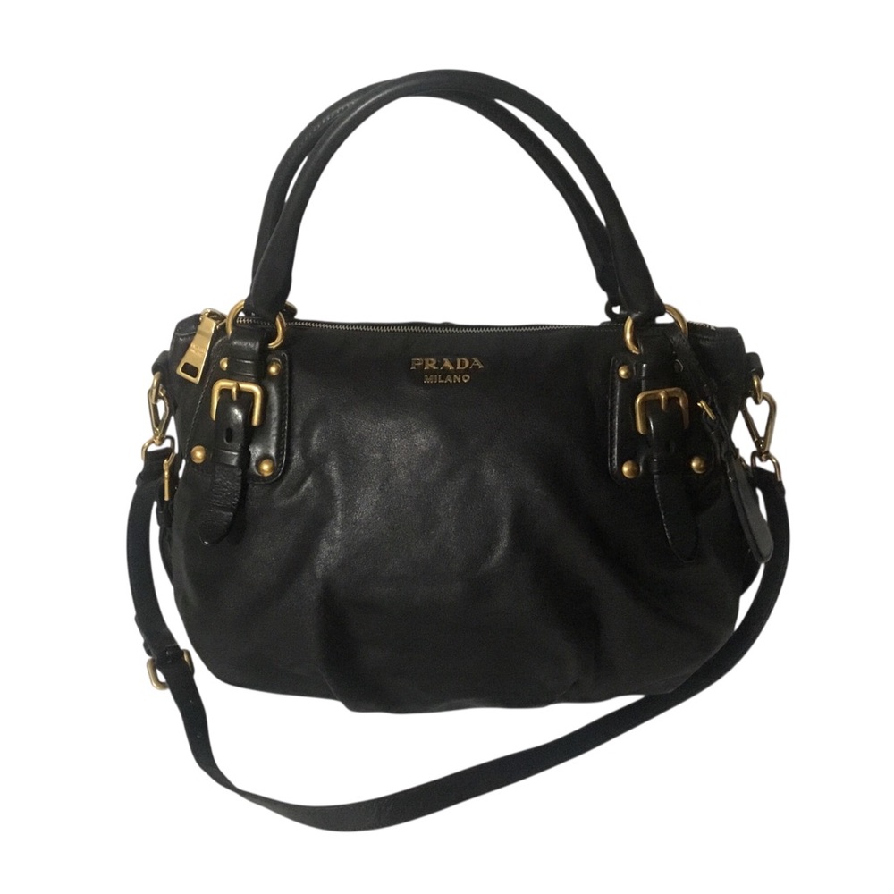 Authentic Prada Vitello Daino Tote Medium Black Leather Bag